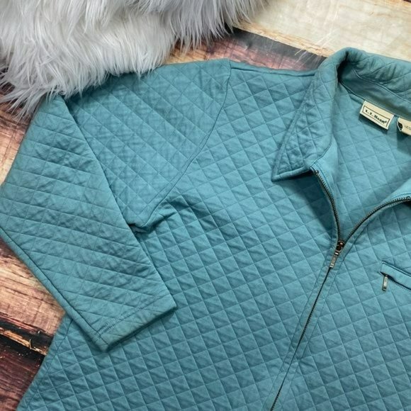 RELISTED LL Bean Teal Quilted Zip Up Jacket - Picture 4 of 7